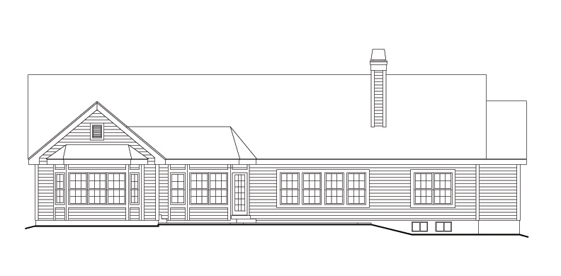 Home Plan Rear Elevation of this 3-Bedroom,2695 Sq Ft Plan -138-1145