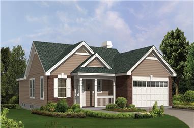 3-Bedroom, 1302 Sq Ft Country House Plan - 138-1156 - Front Exterior