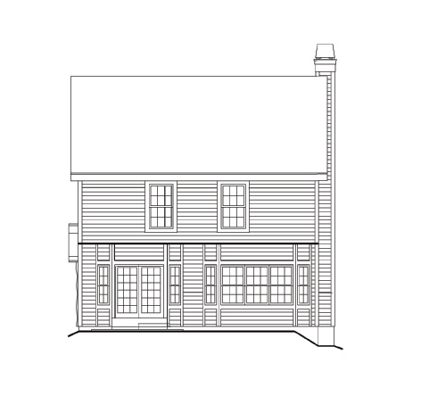 Home Plan Rear Elevation of this 3-Bedroom,2158 Sq Ft Plan -138-1158