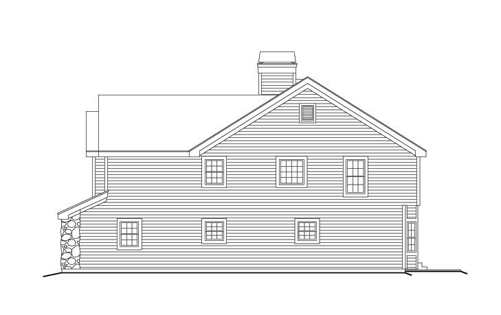 Home Plan Right Elevation of this 3-Bedroom,2158 Sq Ft Plan -138-1158