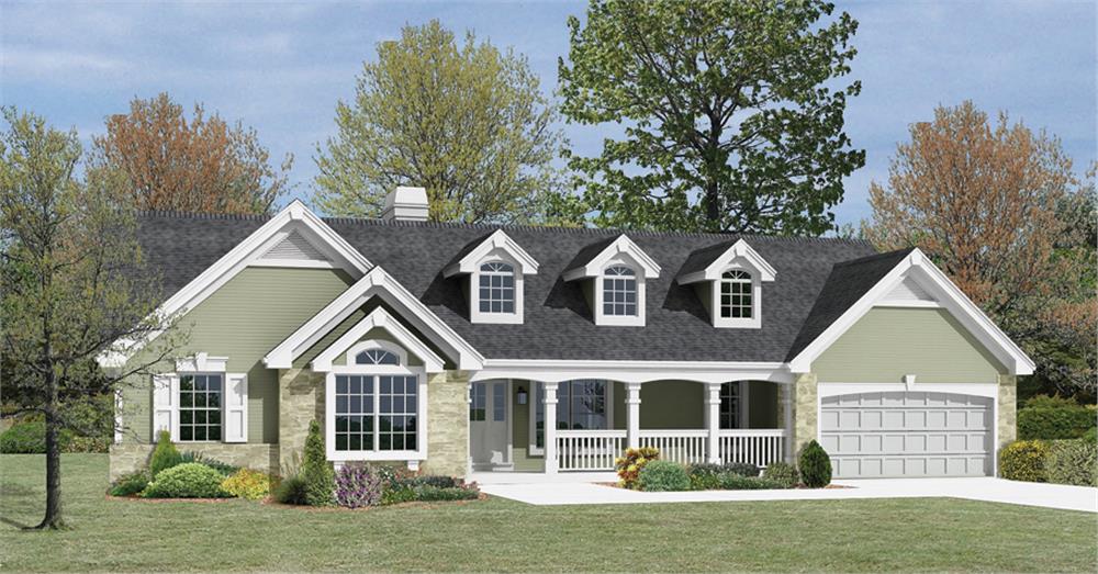Front elevation of Country home (ThePlanCollection: House Plan #138-1167)