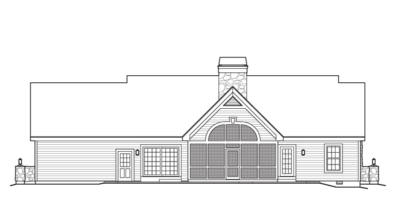 Home Plan Rear Elevation of this 2-Bedroom,1568 Sq Ft Plan -138-1168