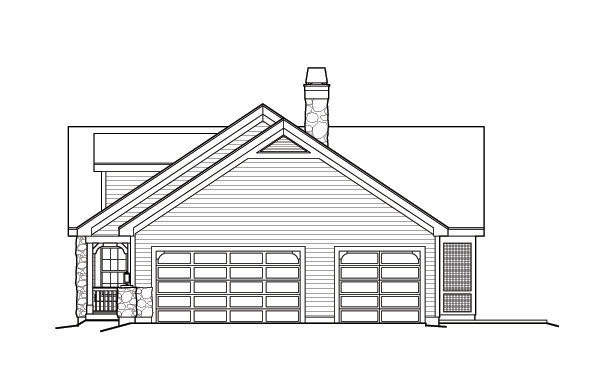 Home Plan Right Elevation of this 2-Bedroom,1568 Sq Ft Plan -138-1168