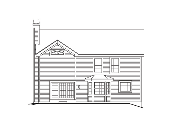 Home Plan Rear Elevation of this 4-Bedroom,2167 Sq Ft Plan -138-1169