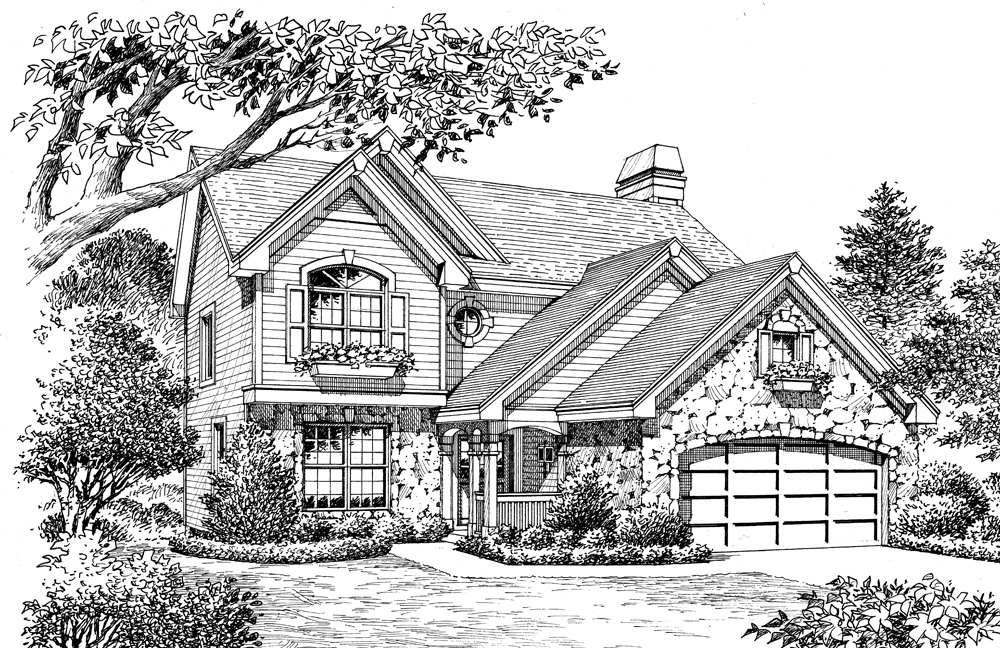 Front View of this 4-Bedroom, 2167 Sq Ft Plan - 138-1169