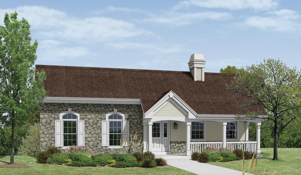 Front elevation of Ranch home (ThePlanCollection: House Plan #138-1170)