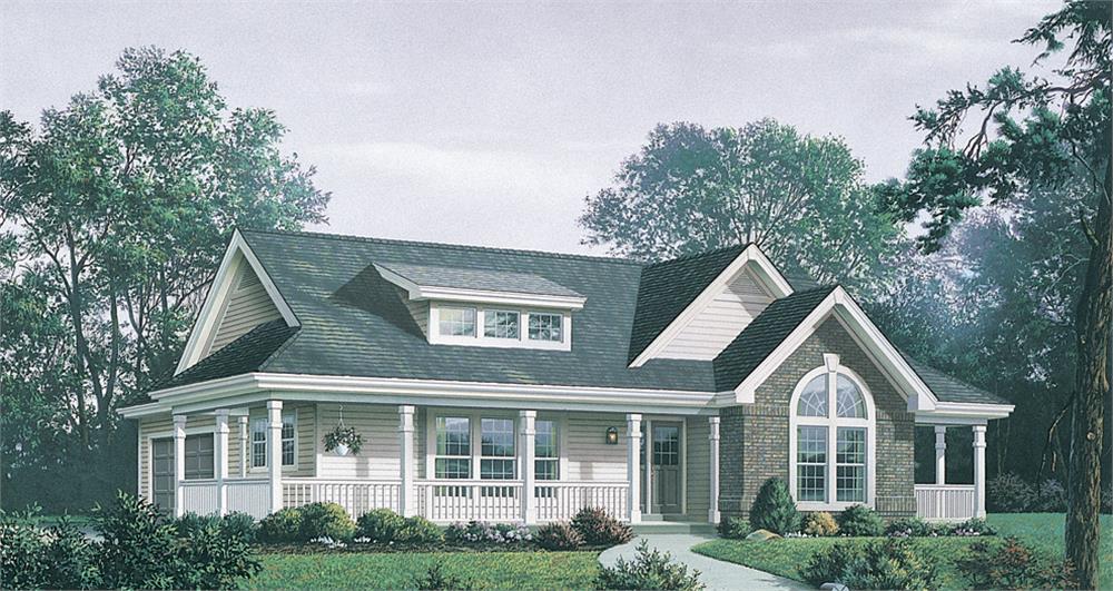 Front elevation of Country home (ThePlanCollection: House Plan #138-1171)