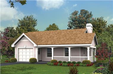 1-Bedroom, 480 Sq Ft Cottage Home Plan - 138-1173 - Main Exterior