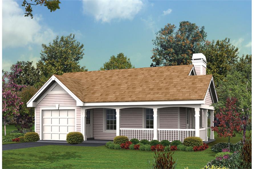 Front elevation of Cottage home (ThePlanCollection: House Plan #138-1173)