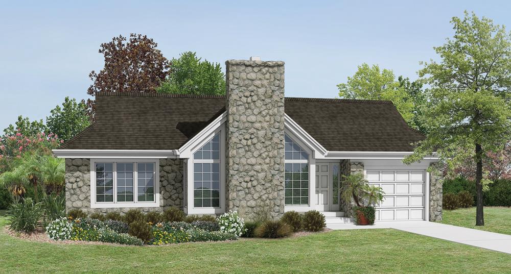 Front elevation of Cottage home (ThePlanCollection: House Plan #138-1174)