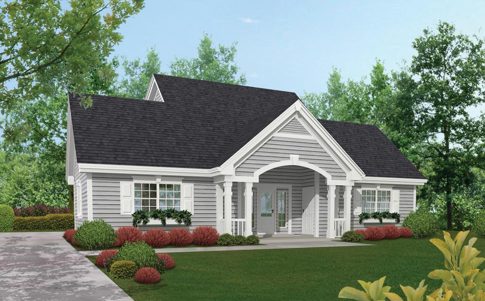 Front elevation of Garage w/Apartments home (ThePlanCollection: House Plan #138-1175)