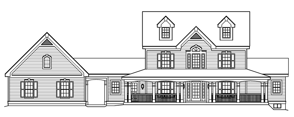 Home Plan Front Elevation of this 4-Bedroom,2694 Sq Ft Plan -138-1178