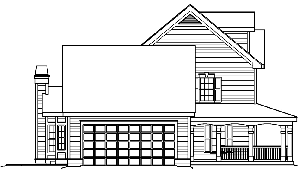 Home Plan Left Elevation of this 4-Bedroom,2694 Sq Ft Plan -138-1178