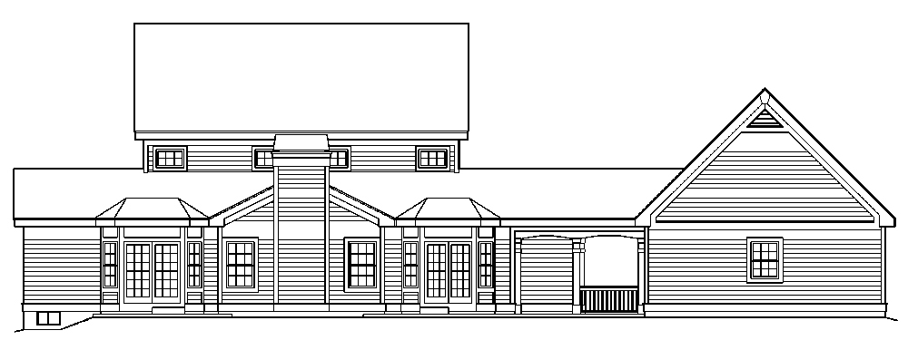 Home Plan Rear Elevation of this 4-Bedroom,2694 Sq Ft Plan -138-1178