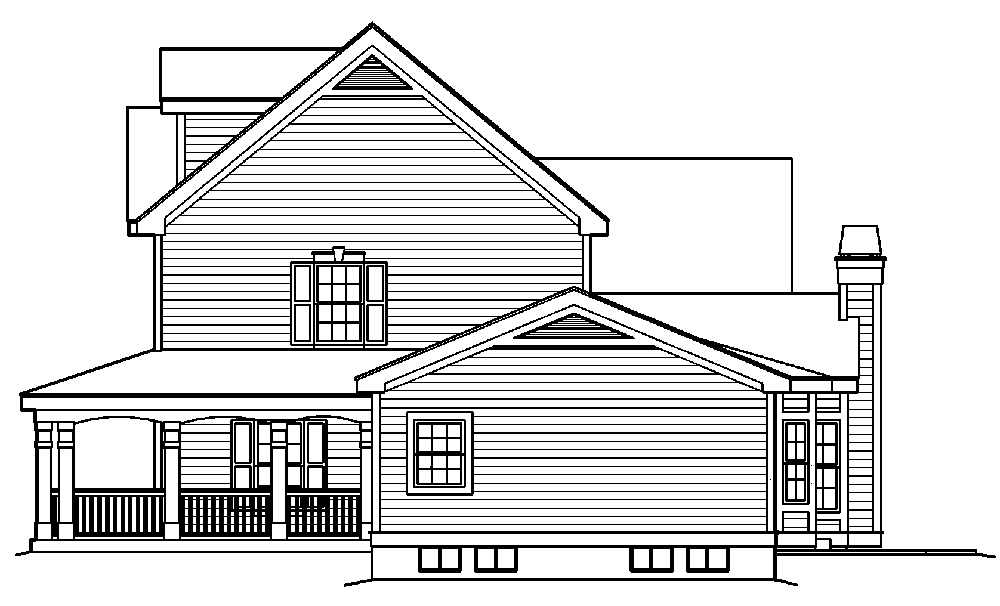 Home Plan Right Elevation of this 4-Bedroom,2694 Sq Ft Plan -138-1178