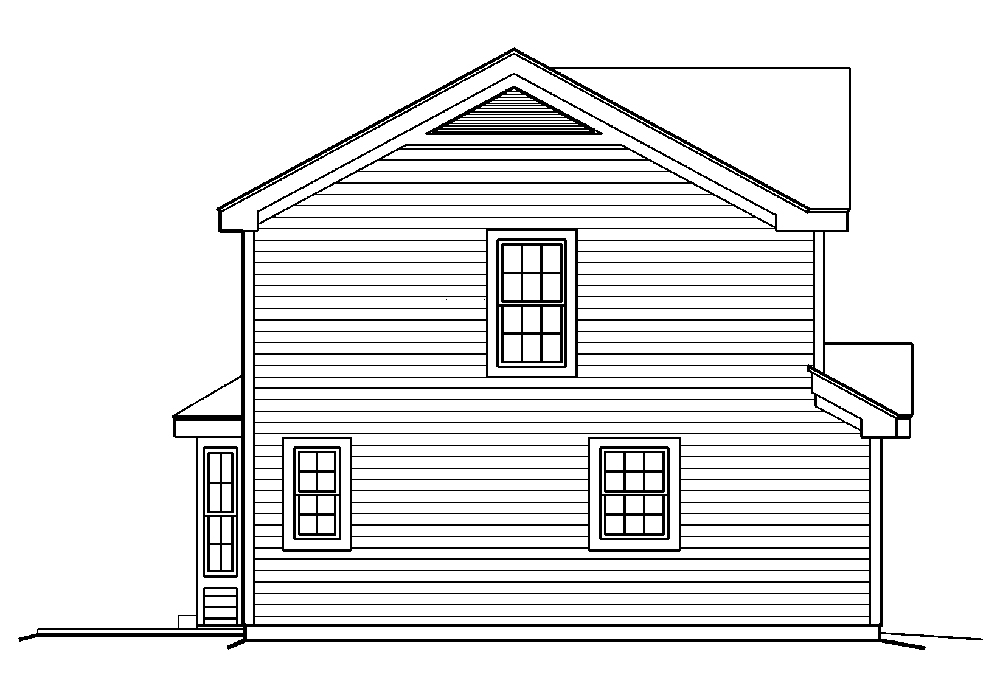 Home Plan Left Elevation of this 2-Bedroom,1167 Sq Ft Plan -138-1179