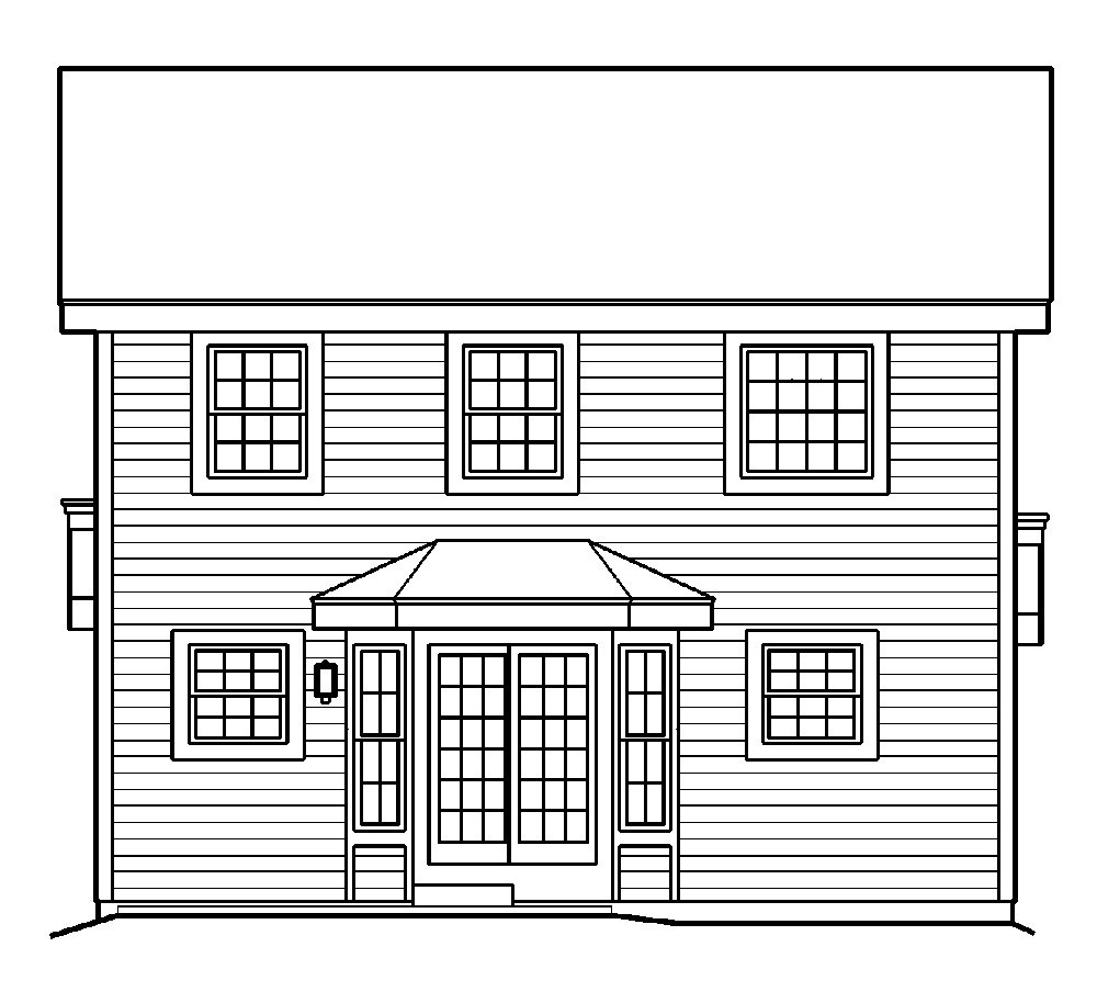Home Plan Rear Elevation of this 2-Bedroom,1167 Sq Ft Plan -138-1179