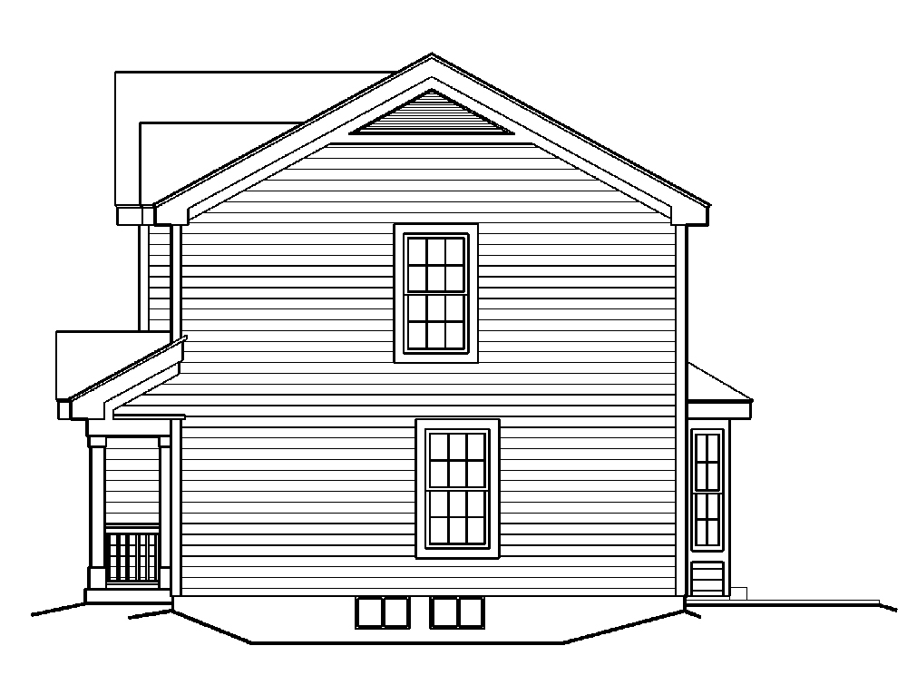 Home Plan Right Elevation of this 2-Bedroom,1167 Sq Ft Plan -138-1179