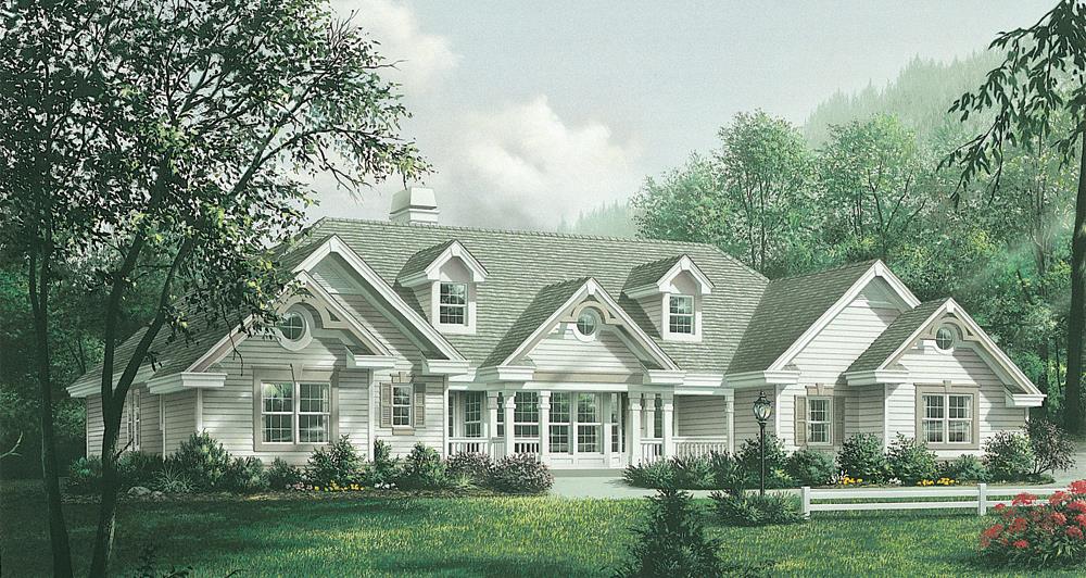 Front elevation of Traditional home (ThePlanCollection: House Plan #138-1181)