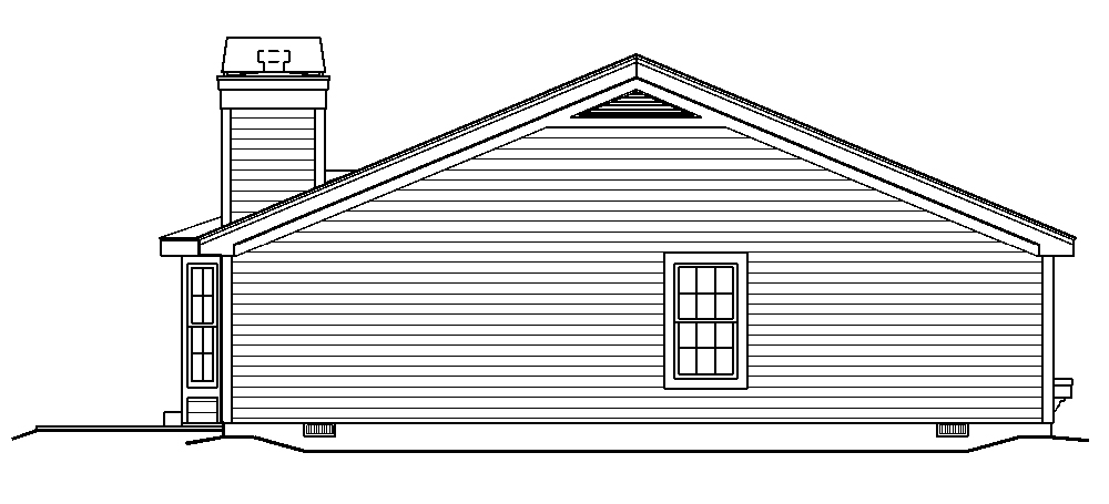 Home Plan Left Elevation of this 3-Bedroom,1196 Sq Ft Plan -138-1185