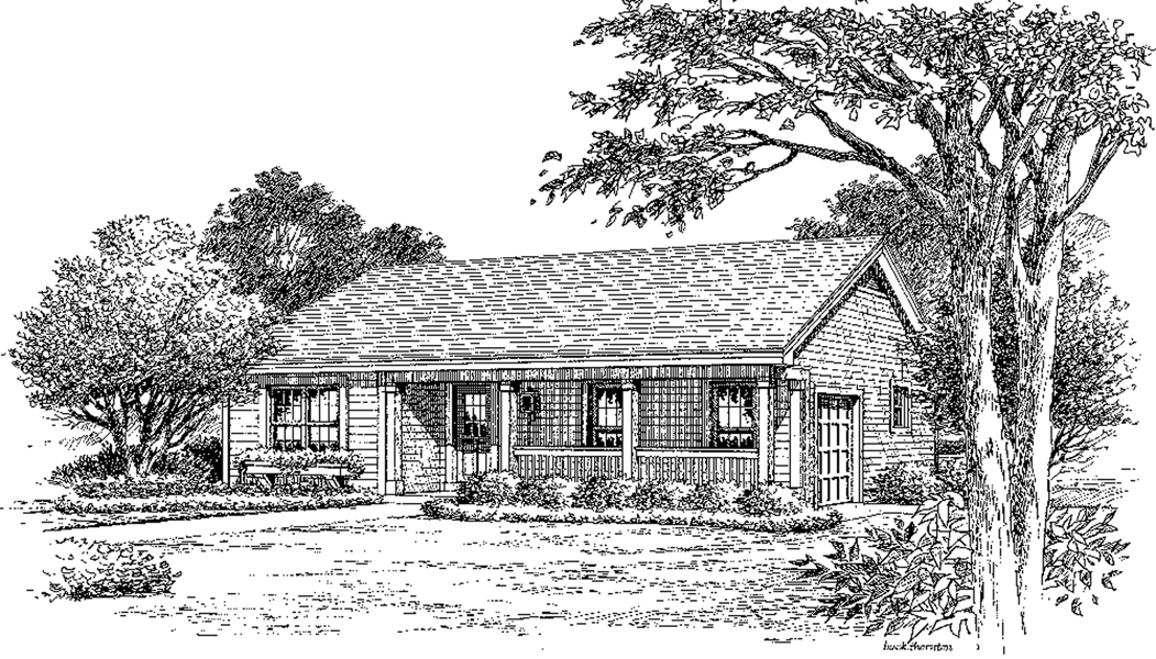Front View of this 3-Bedroom, 1196 Sq Ft Plan - 138-1185