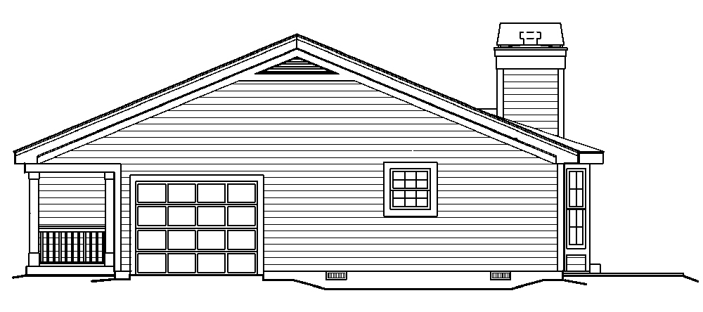 Home Plan Right Elevation of this 3-Bedroom,1196 Sq Ft Plan -138-1185