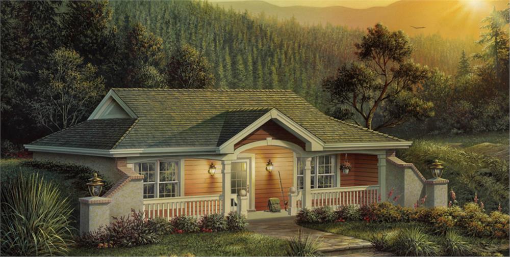 Front elevation of Vacation Homes home (ThePlanCollection: House Plan #138-1187)