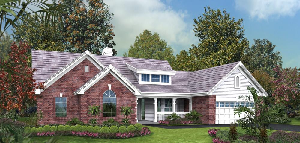 Front elevation of Traditional home (ThePlanCollection: House Plan #138-1188)