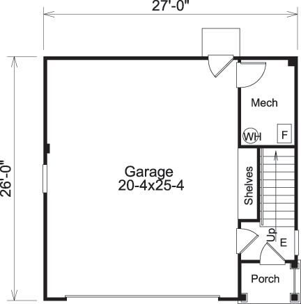 Floor Plan First Story of Garage w/Apartments Plan #138-1190