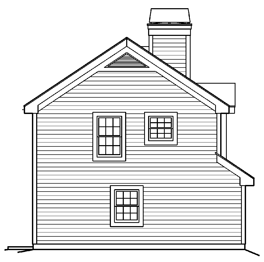 Home Plan Left Elevation of this 1-Bedroom,615 Sq Ft Plan -138-1190
