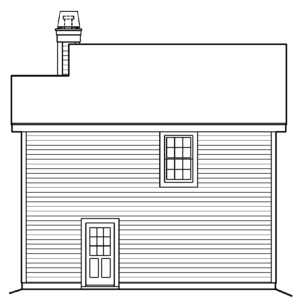 Home Plan Rear Elevation of this 1-Bedroom,615 Sq Ft Plan -138-1190