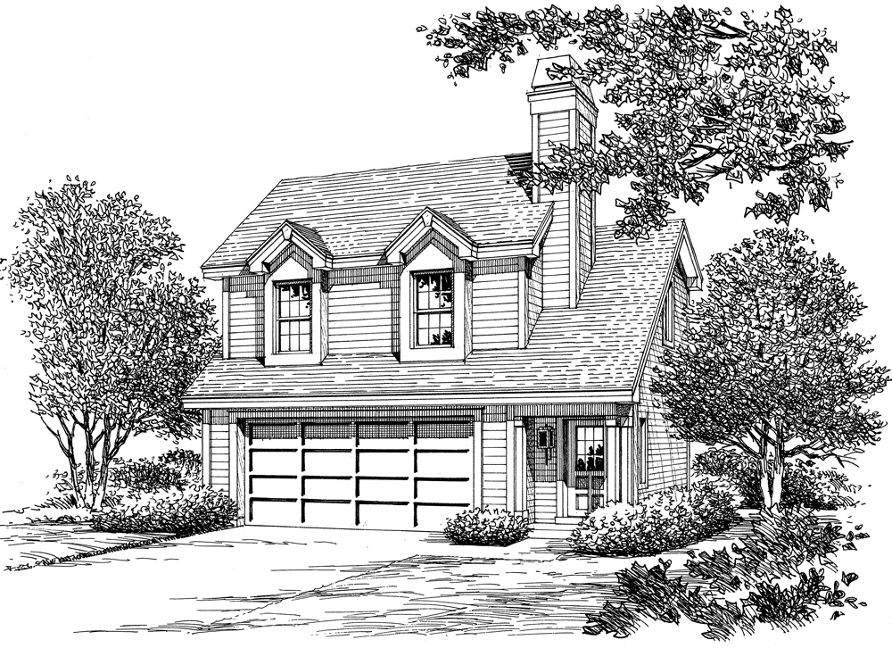 Front View of this 1-Bedroom, 615 Sq Ft Plan - 138-1190