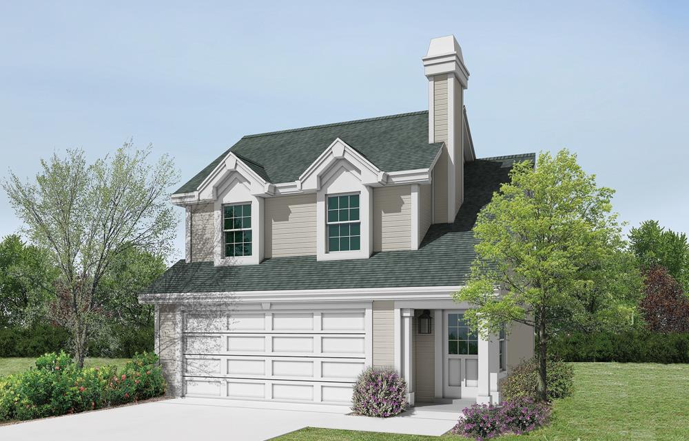 Front elevation of Garage w/Apartments home (ThePlanCollection: House Plan #138-1190)