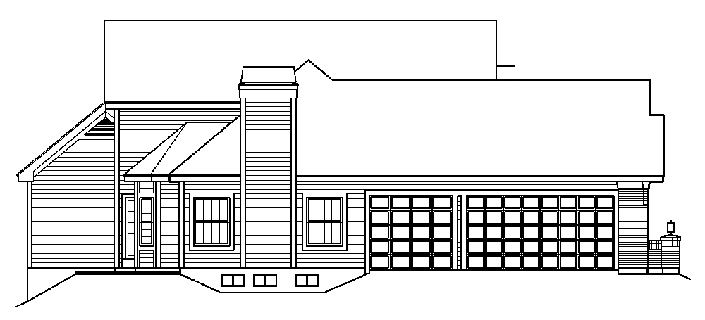Home Plan Left Elevation of this 3-Bedroom,3233 Sq Ft Plan -138-1195