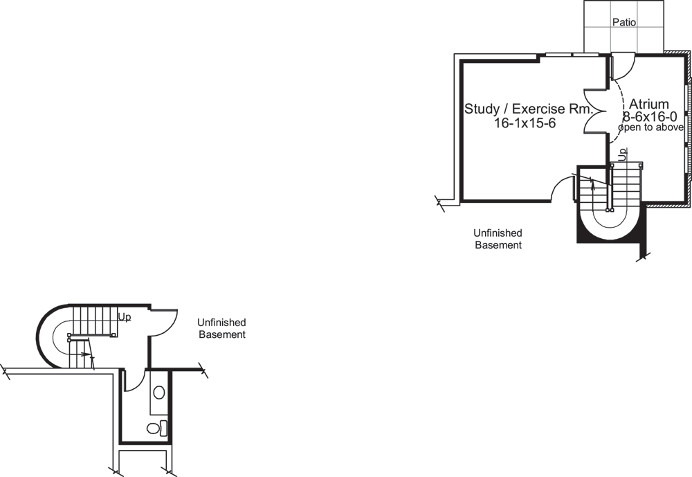 Floor Plan Basement of Ranch Plan #138-1195