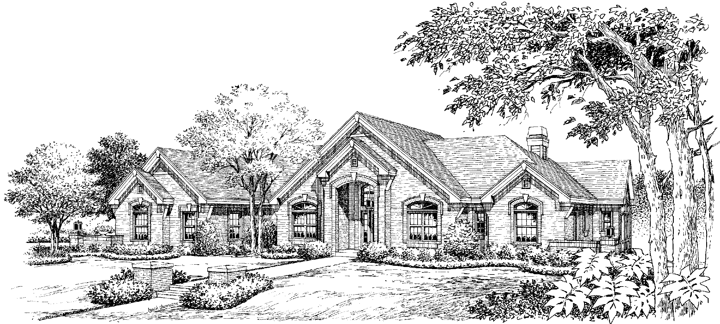 Front View of this 3-Bedroom, 3233 Sq Ft Plan - 138-1195