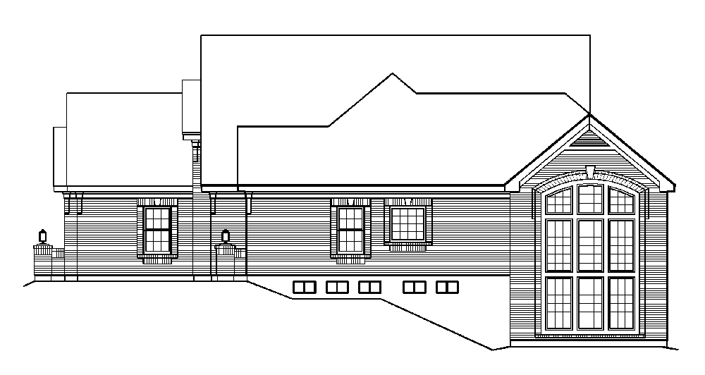 Home Plan Right Elevation of this 3-Bedroom,3233 Sq Ft Plan -138-1195