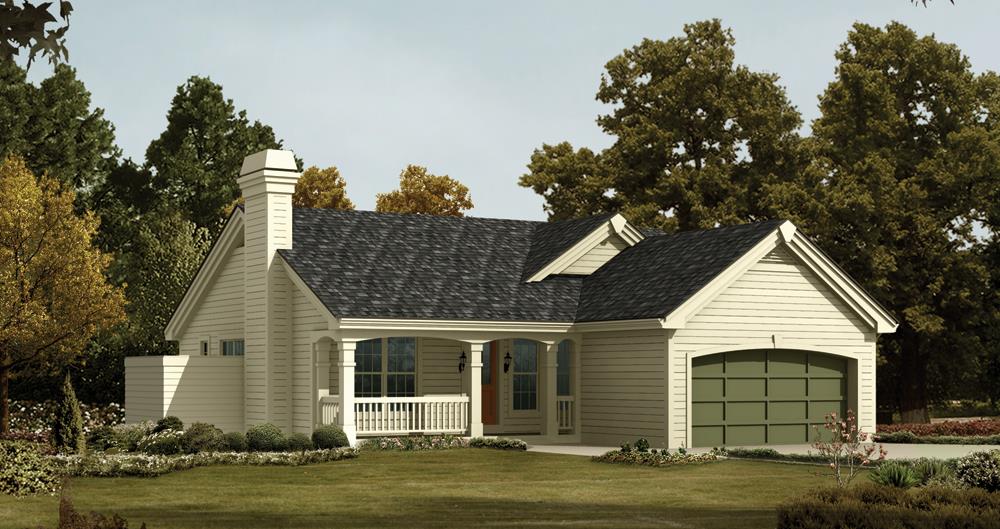 Front elevation of Ranch home (ThePlanCollection: House Plan #138-1203)