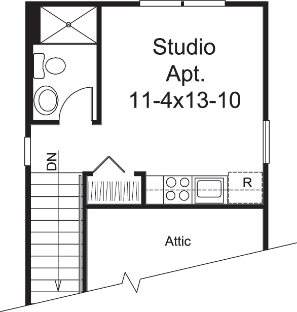 Floor Plan Second Story of Garage w/Apartments Plan #138-1208