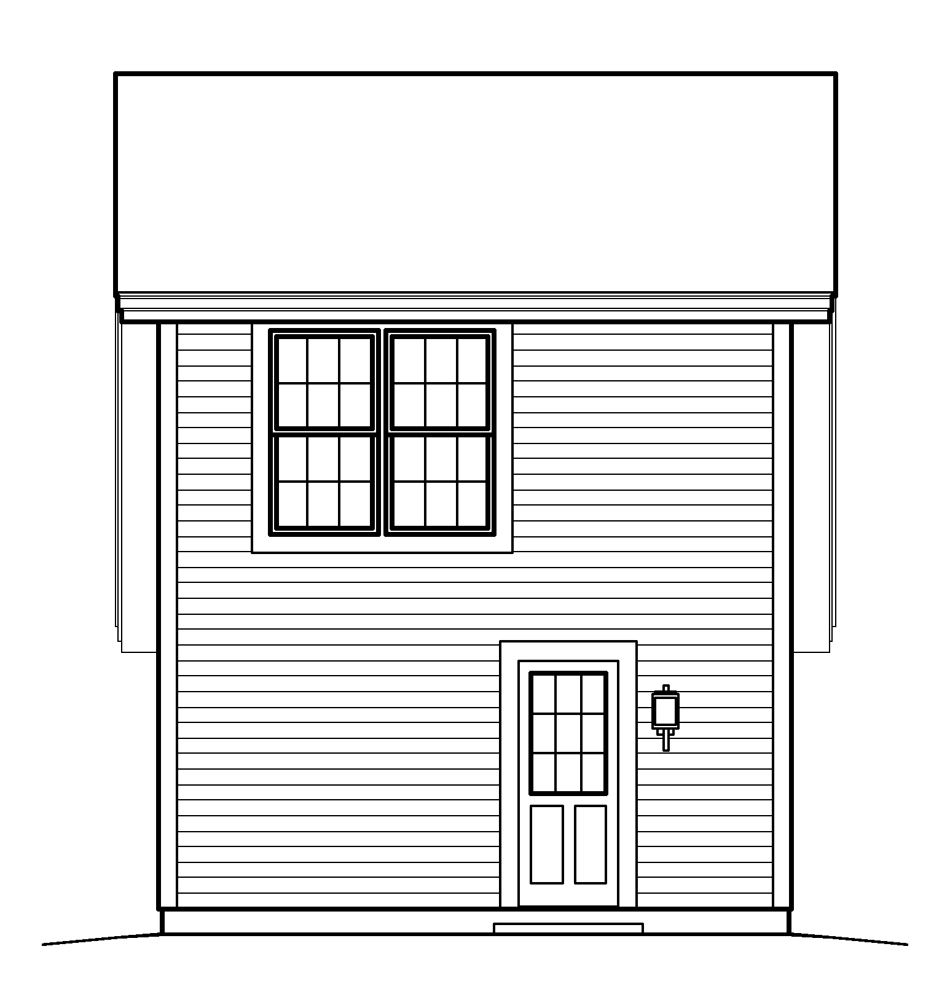 Home Plan Rear Elevation of this 1-Bedroom,342 Sq Ft Plan -138-1208
