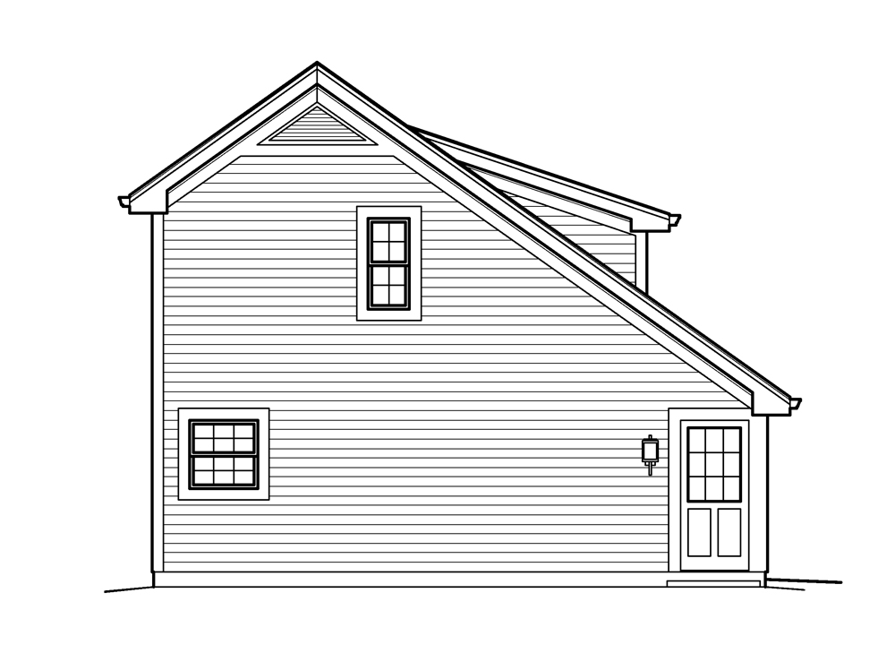 Home Plan Left Elevation of this 1-Bedroom,342 Sq Ft Plan -138-1208