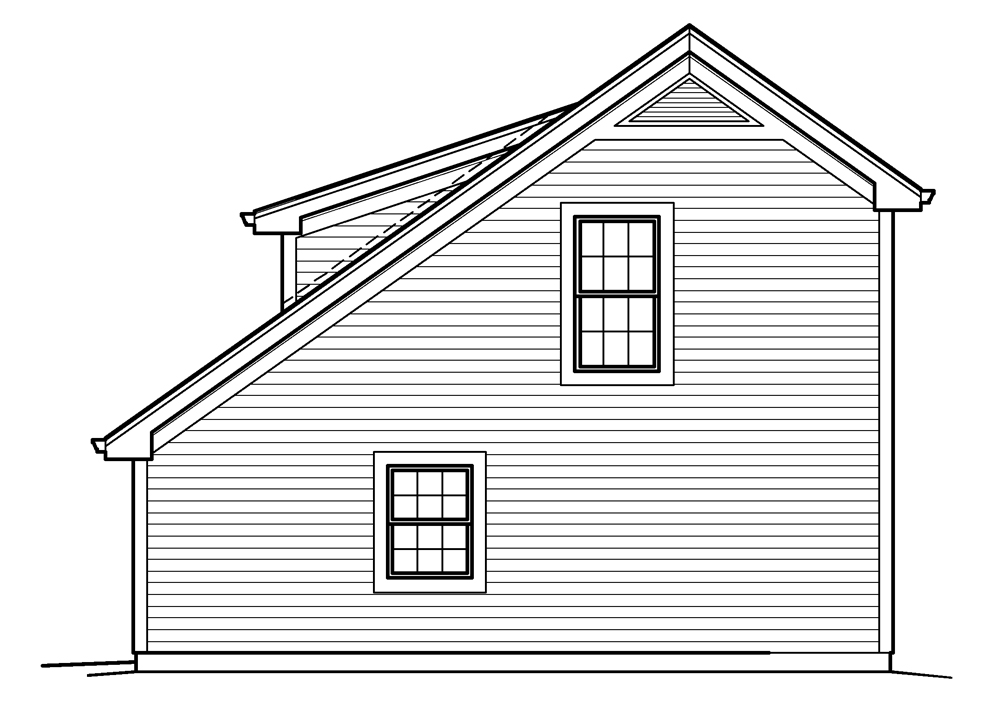 Home Plan Right Elevation of this 1-Bedroom,342 Sq Ft Plan -138-1208