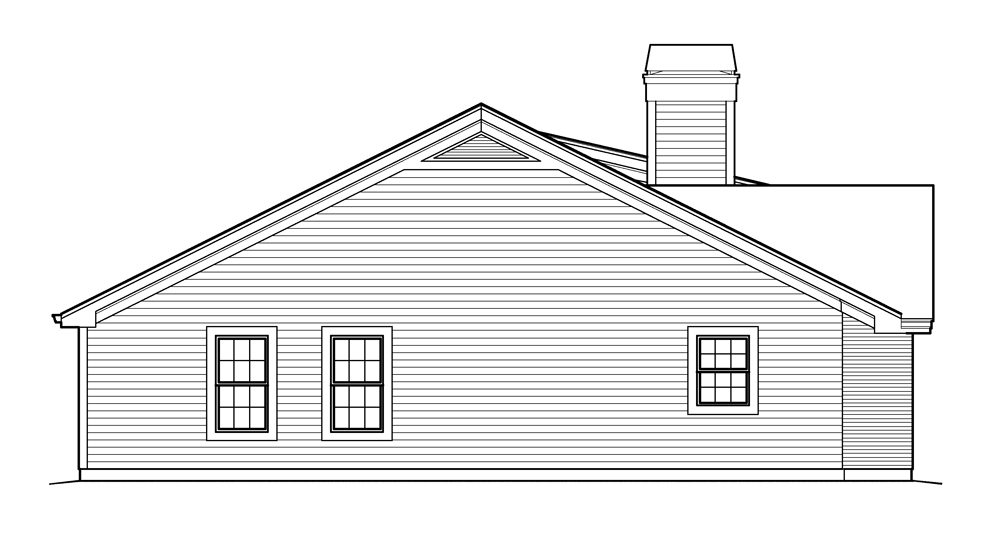 Home Plan Left Elevation of this 3-Bedroom,1153 Sq Ft Plan -138-1214