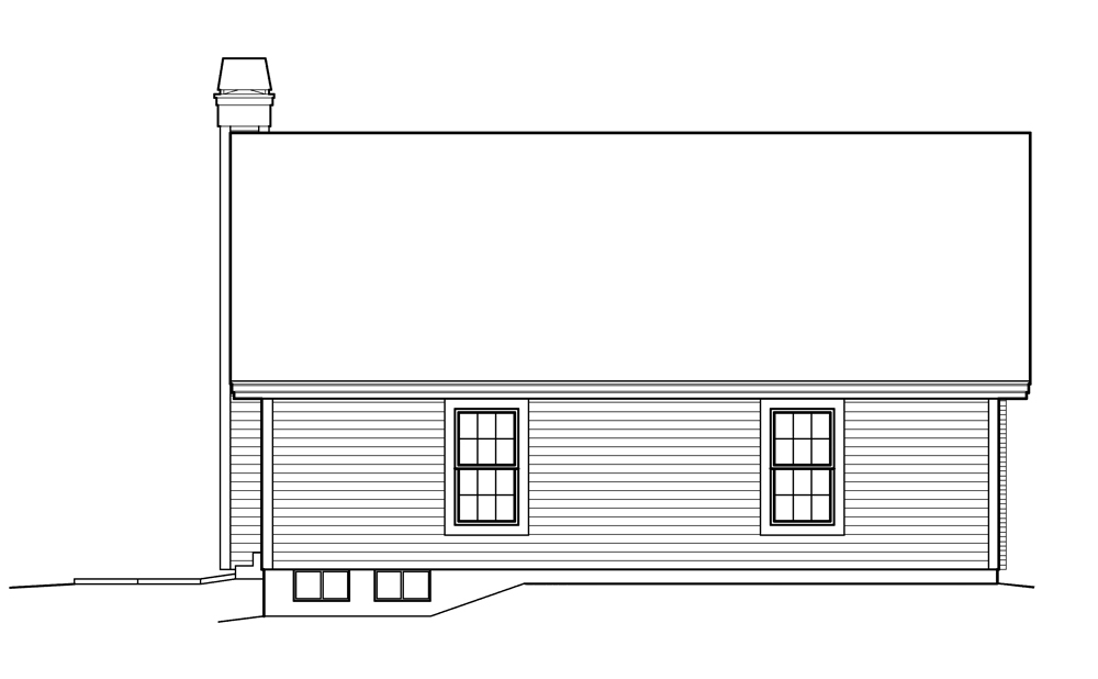 Home Plan Rear Elevation of this 3-Bedroom,1153 Sq Ft Plan -138-1214