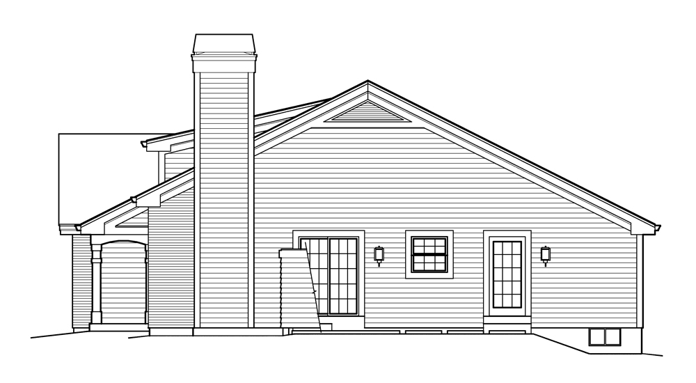 Home Plan Right Elevation of this 3-Bedroom,1153 Sq Ft Plan -138-1214