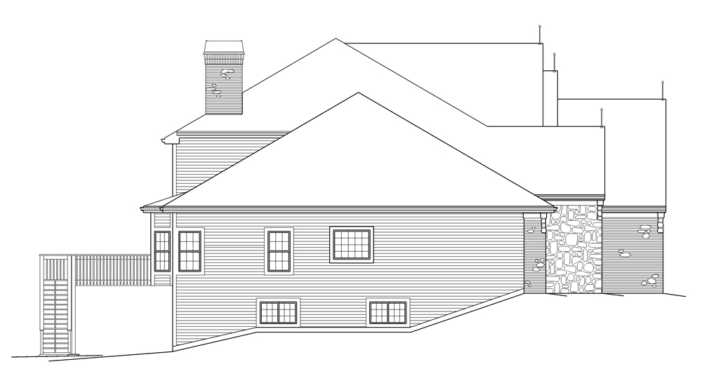 Home Plan Left Elevation of this 4-Bedroom,4409 Sq Ft Plan -138-1216