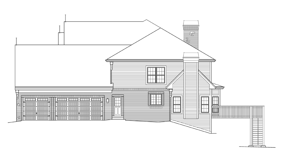 Home Plan Right Elevation of this 4-Bedroom,4409 Sq Ft Plan -138-1216
