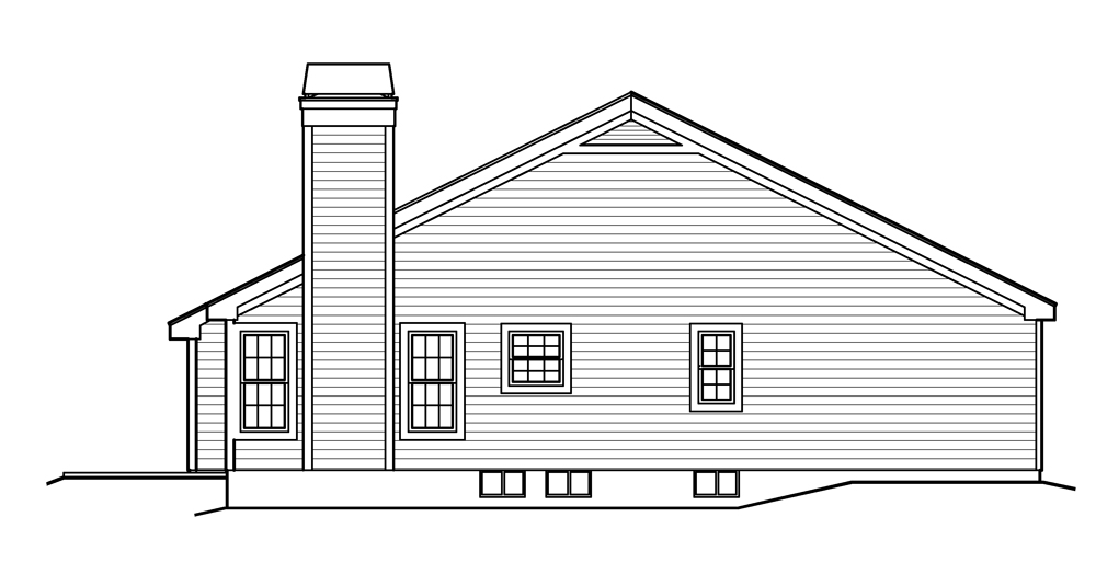 Home Plan Left Elevation of this 3-Bedroom,1202 Sq Ft Plan -138-1223