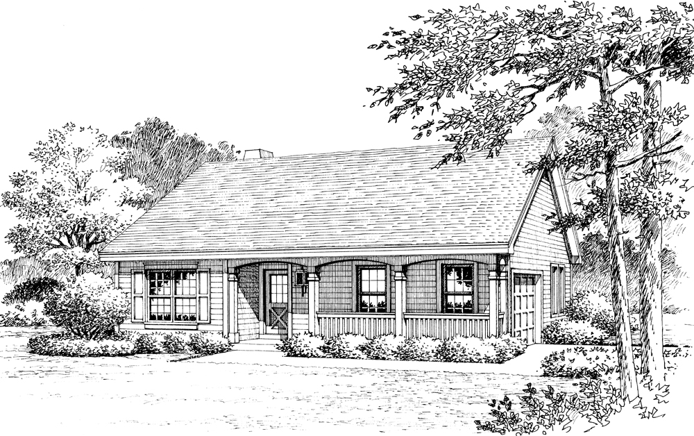 Front View of this 3-Bedroom, 1202 Sq Ft Plan - 138-1223