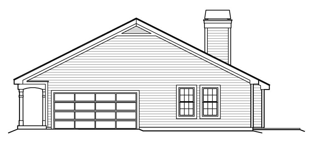 Home Plan Right Elevation of this 3-Bedroom,1202 Sq Ft Plan -138-1223